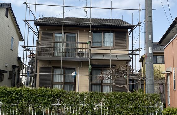 インテルナアカイワで武蔵村山市の外壁・屋根塗装、施工開始！